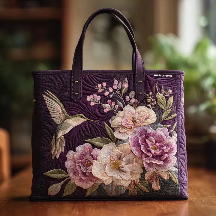 Kézműves Matelassé Táska - Kolibrik és Orchideák